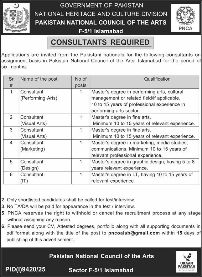 PNCA Jobs 2026 Advertisement