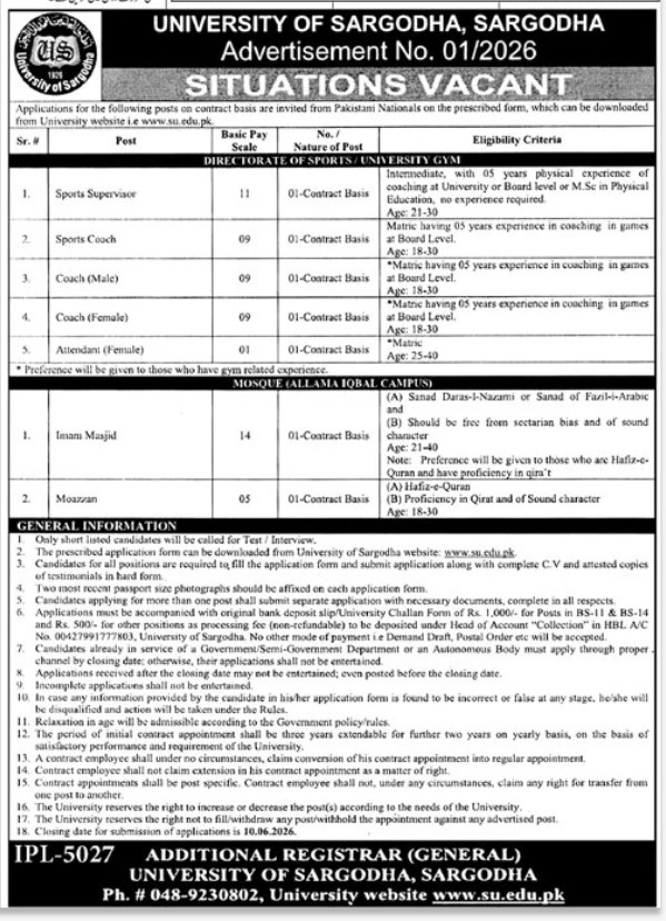 university-of-sargodha-jobs-2026