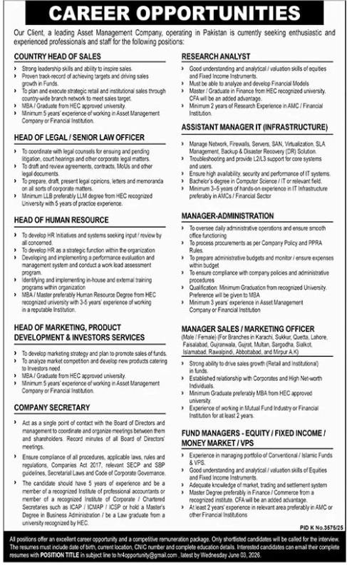 Asset Management Company Jobs 2026
