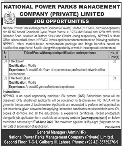 NPPMCL Jobs 2026 Advertisement