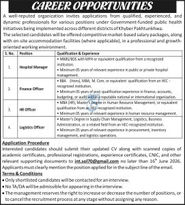 Public Health Jobs KP 2026 Advertisement