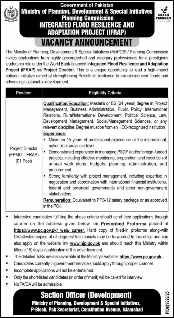 IFRAP Project Director Jobs 2026 Advertisement