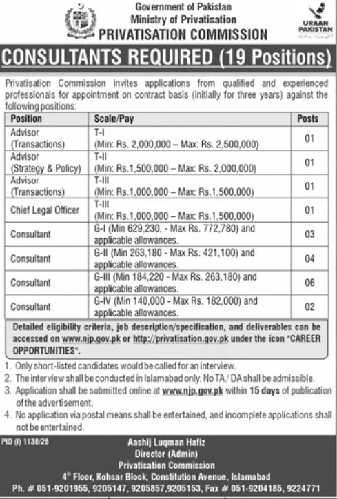 Privatisation Commission Jobs 2026