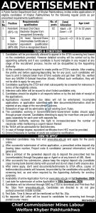 Mines Labour Welfare KP Jobs 2026 Assistant Cess Sub Inspector ETEA Apply Online