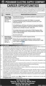 PESCO Jobs 2026 Deputy Manager Finance and Legal Vacancies