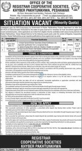 KPK Cooperative Societies Jobs 2026 Minority Quota Junior Clerk Sub-Inspector Vacancies