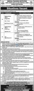 BKMC Swabi Jobs 2026 Registered Nurse Officer LHV Vacancies