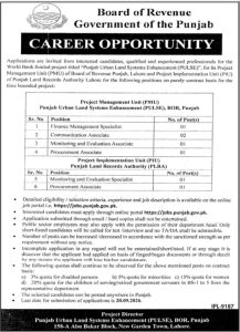 Board of Revenue Punjab Jobs 2026 PULSE Project Vacancies Apply Online
