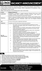 PMDC Jobs 2026 Manager Geophysics Vacancy Announcement