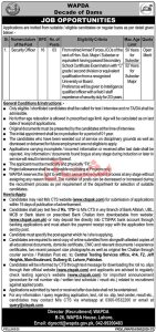 WAPDA Jobs 2026 Security Officer BPS-16 Vacancies for Retired JCOs